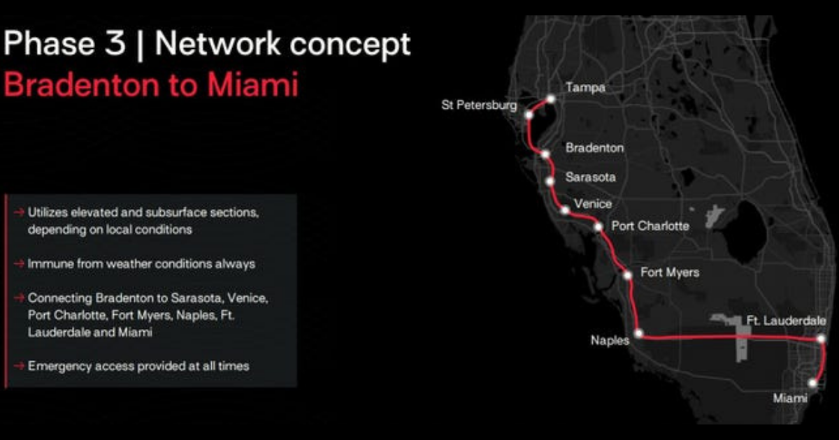 You are currently viewing Florida Considers 700+ MPH Hyperloop Train Connecting Tampa, Naples & Miami