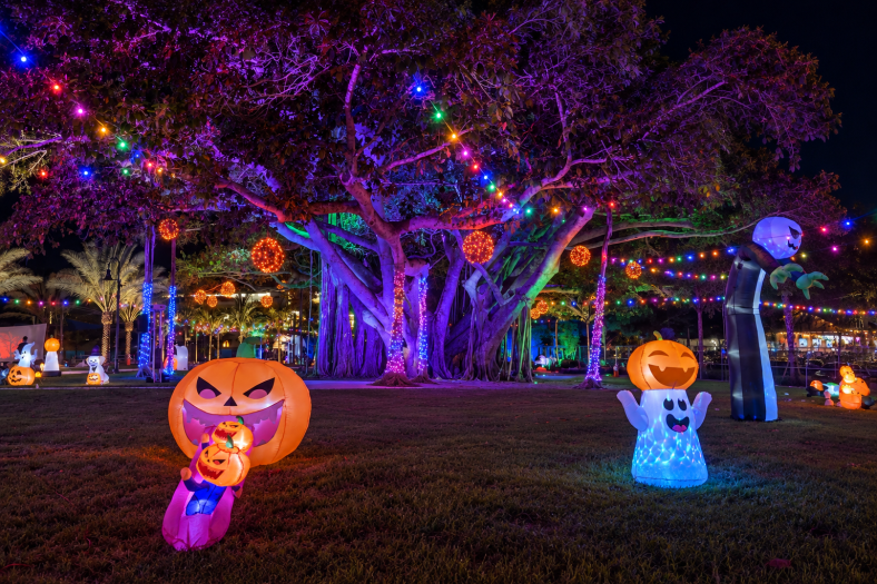 Banyan Tree Square Splash Pad Property Opens as Happy Haunts Lights Up Downtown Bonita Springs